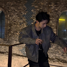《自拍图》不规则拉链PU皮衣外套男款春季潮牌JD011-P88，男装皮衣，星座1109-4