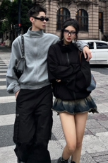 美潮情侣开衫卫衣设计感垫肩外套A426P70控98，女装短外套，电商A309