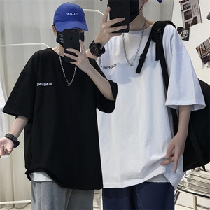 XZ115A-T06 200克纯棉男女字母印花大码S-5XL 10色T恤衫圆领半袖图片