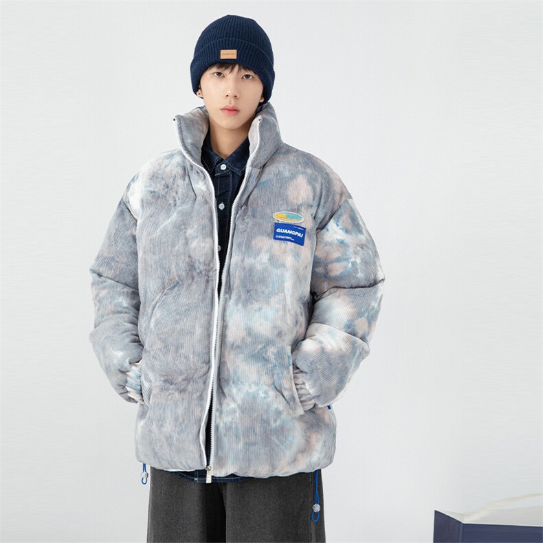 日系白墙 2024冬新款 幻彩立领面包服棉衣外套男 MY002-P135控150图片