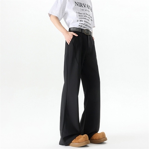 美式高街弯刀裤微喇裤子男款190cm115高个子加长直筒西裤KZ058P50图片