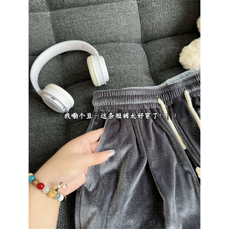 夏季男女同款冰丝速干短裤金丝绒五分裤休闲宽松沙滩裤DK161-P28,男装休闲裤,电商A178