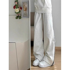 有数据白花灰渐变条纹裤子男春季三条杠休闲裤特P40，男装休闲裤，电商D205