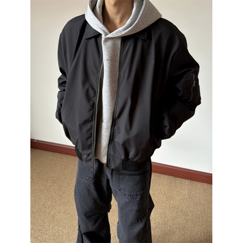 JK711-尺码M-3XL-P45现货!美式飞行员夹克工装外套高短款棒球服,男装夹克,星座1811B