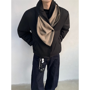 现货！25立体裁剪仿水掉毛青果领外套短款厚棉服MJ1065-P168图片