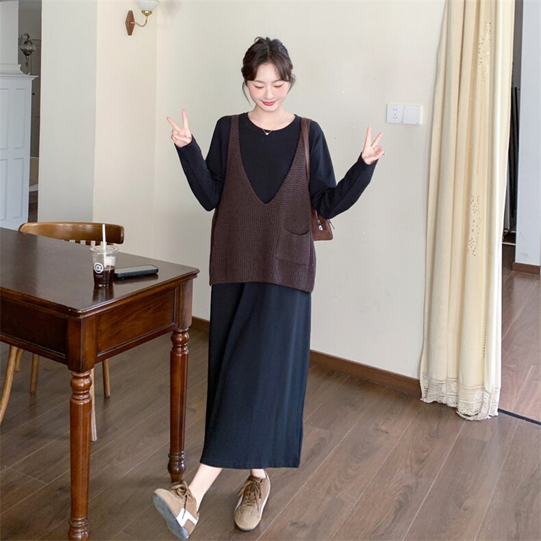 新款连衣裙加针织背心套装2C0959506p155k248,女装套装/套裙,2C095
