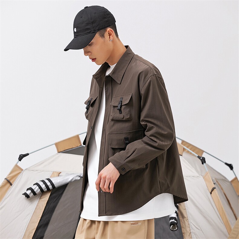 外27-2GANYOU日系口袋系扣工装衬衫CS03-P95,男装衬衫,新杭派外27-2