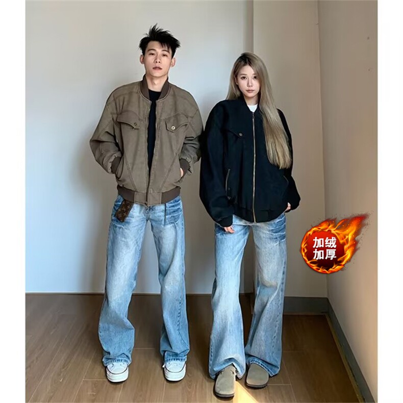 网图有货复古加棉哈灵顿街头做旧工装夹克男J95-常规P75夹棉P90，男装夹克，星座1505