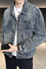 高货夹克男2025秋重工艺水洗做旧牛仔外套男B317/JK510/P155，男装工装外套，电商B317