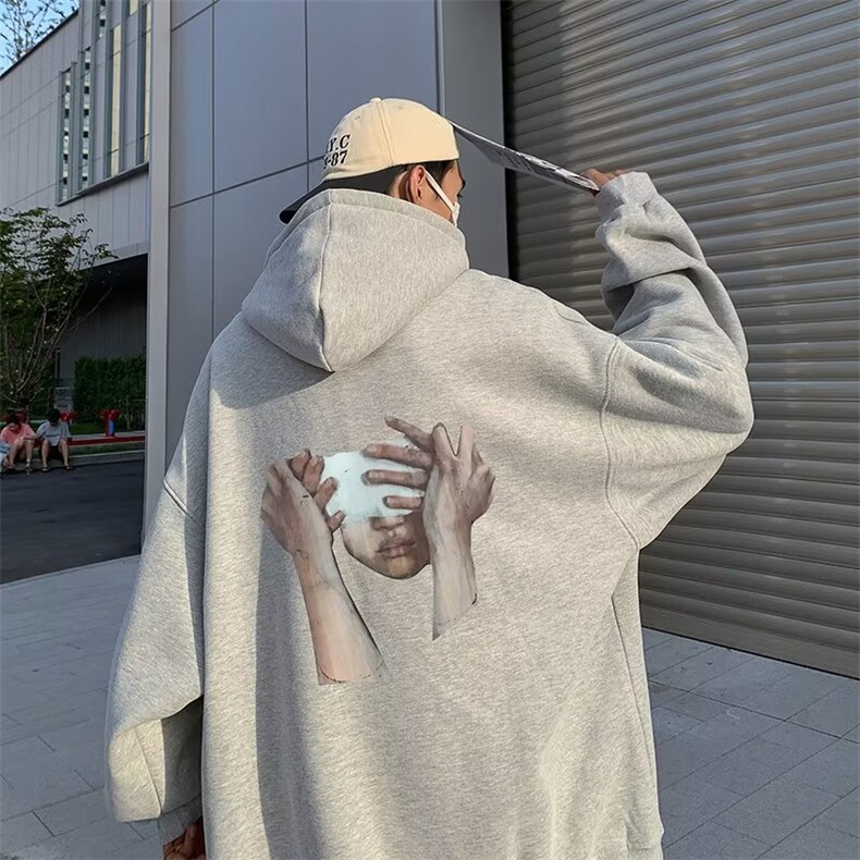 秋季美式高街印花卫衣新款ins潮流高街宽松连帽上衣男W6592-P28,男装卫衣,星座512-3