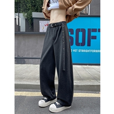 25秋季新款潮牌羚羊绒斜纹宽松休闲弯刀裤男5013特批48，男装休闲裤，电商C305A