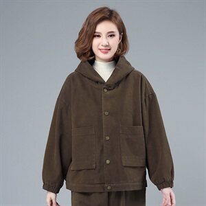 2021秋冬新款时尚宽松加绒毛呢外套女图片