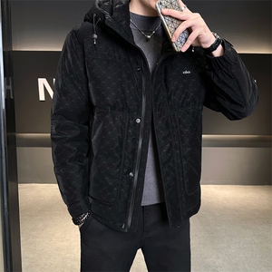 冬季新品男士字母皮羽绒服连帽就品质【标50绒 】图片