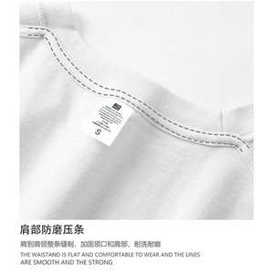 Q188/P32 高品质纯棉短袖宽松落肩款白墨印花T恤图片