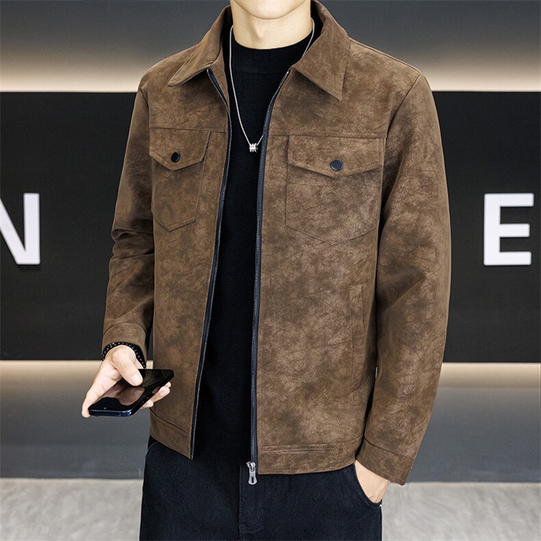 店主风潮流皮衣外套男春秋季复古百搭宽松机车服pu皮夹克潮JK2568，男装夹克，星座301B-1