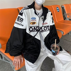 赛车服外套男装痞帅机车夹克春秋季ins潮牌刺绣棒球服W6704-P60，男装夹克，星座412-3