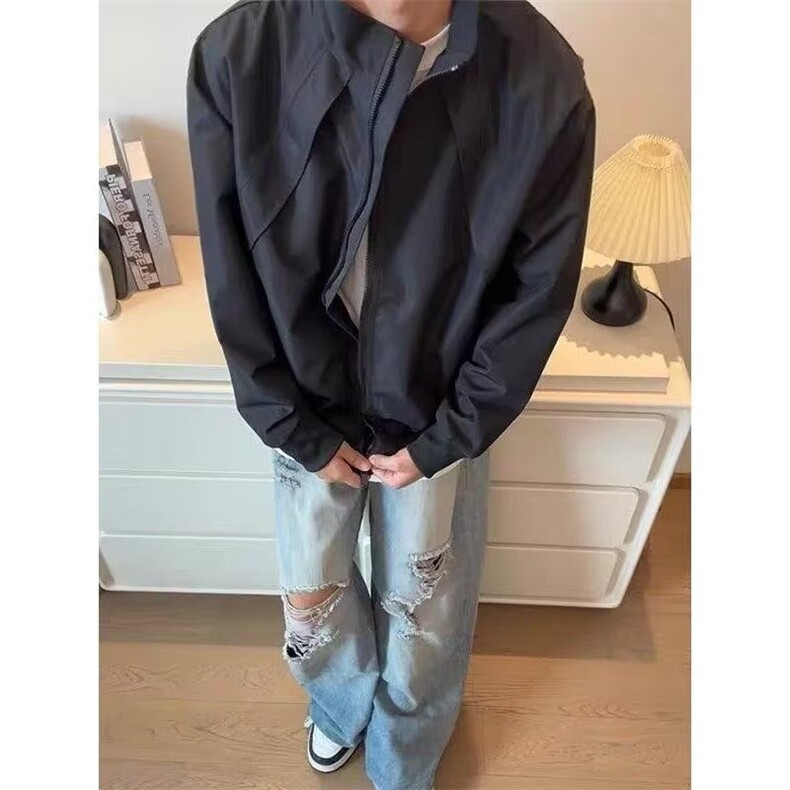 1083-P70简约男士2025秋季时尚百搭潮流短款休闲夹克青年,男装夹克,电商B323A