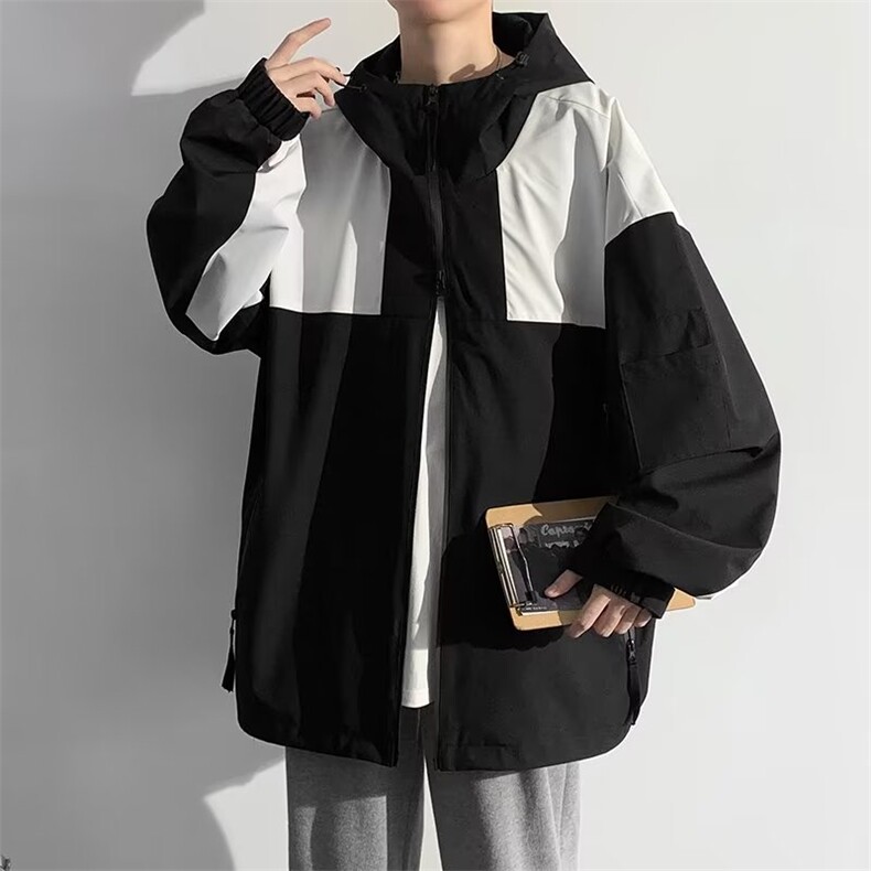 2023秋冬新款夹克外套休闲防风连帽风衣户男士外冲锋衣W5130-P71,男装夹克,星座412-3