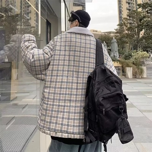复古格子羊羔绒棉服男冬季ins潮牌宽松休闲加厚棉衣  DM03 P85图片