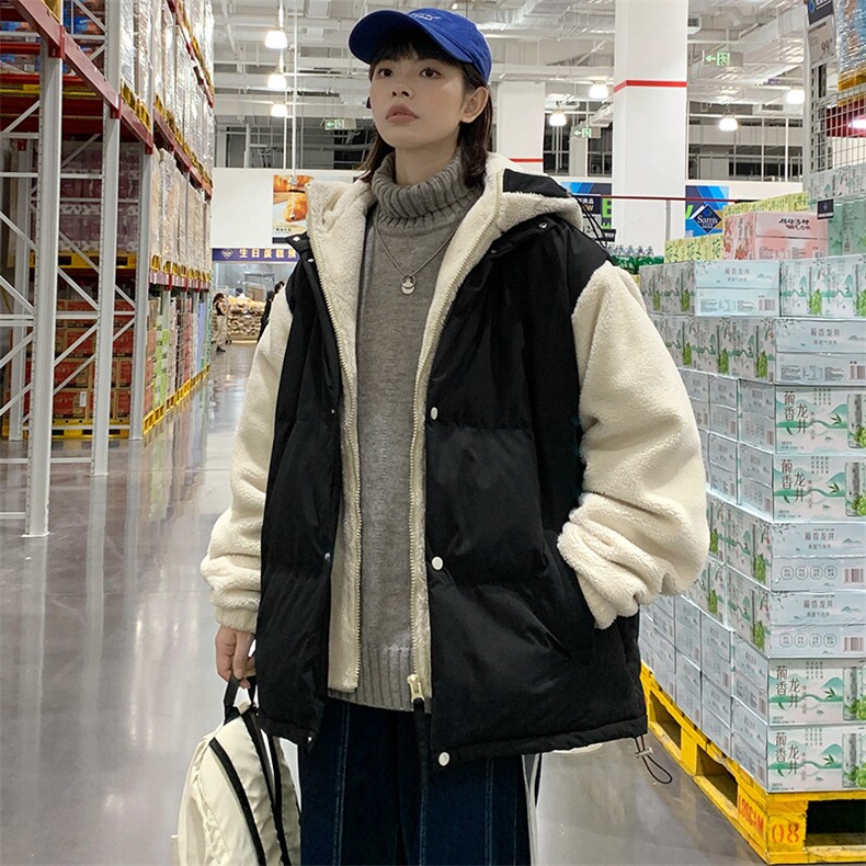 2024冬款潮羊羔绒棉服假两件休闲棉衣外套男女8338-P130控价178,男装棉衣,电商A441-1