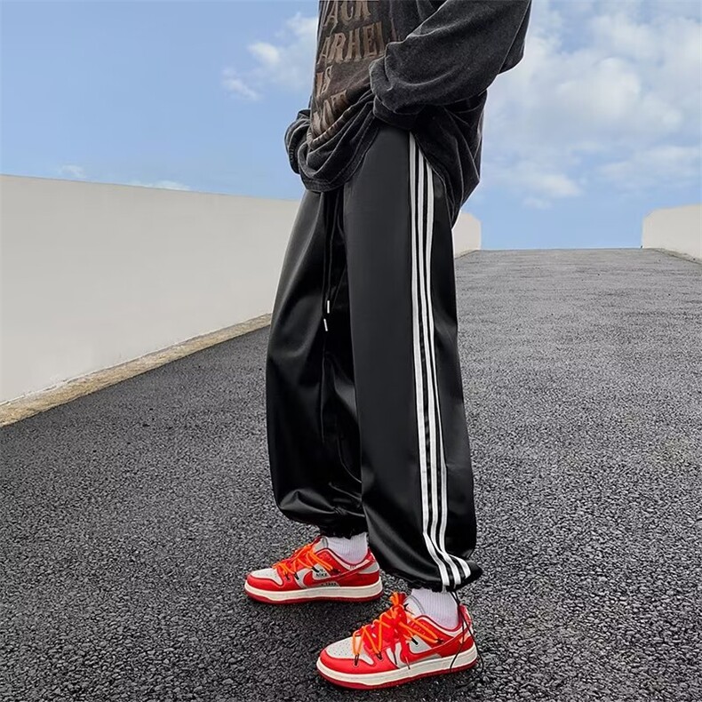 2023男休闲裤春新款立体裤头复合PU皮裤KT54-P36，男装皮裤，星座1109-3