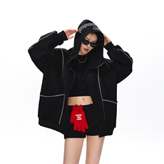 420克高品质重工刺绣专机针织开衫青春情侣外套XZ301AWT2506，女装短外套，星座301A