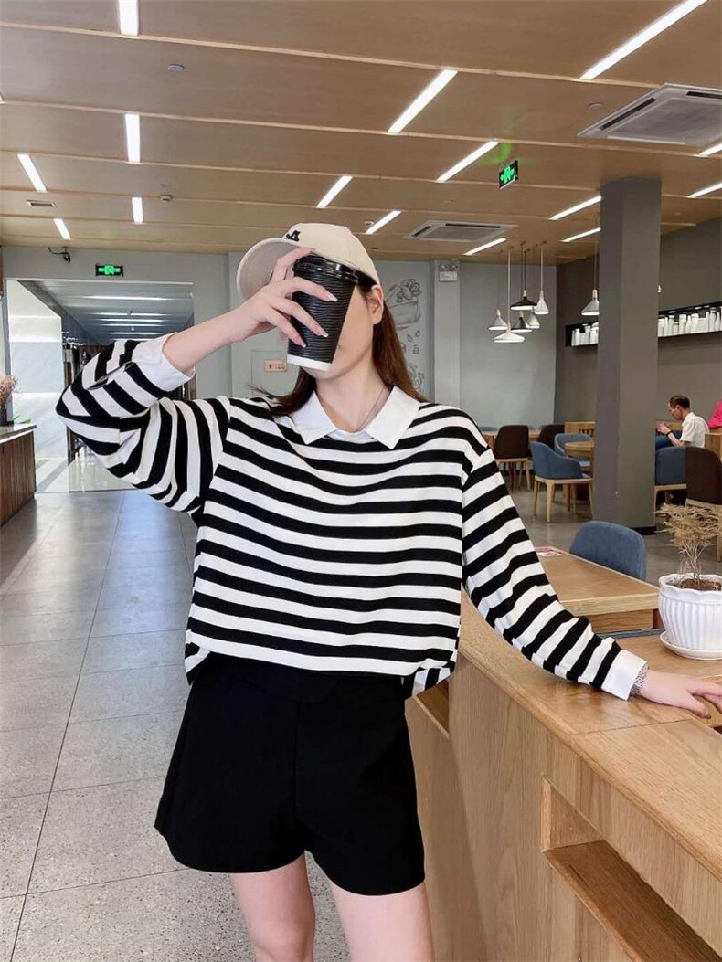 条纹宽松百搭小衫，其它，斐伦缇娜(1F)