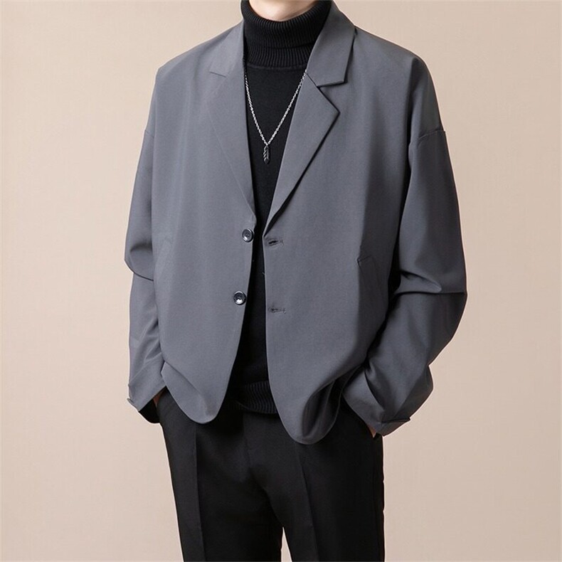 韩风chic外套男休闲宽松小西服春秋季港风帅气便上衣英伦W28/P58,男装西服,星座506