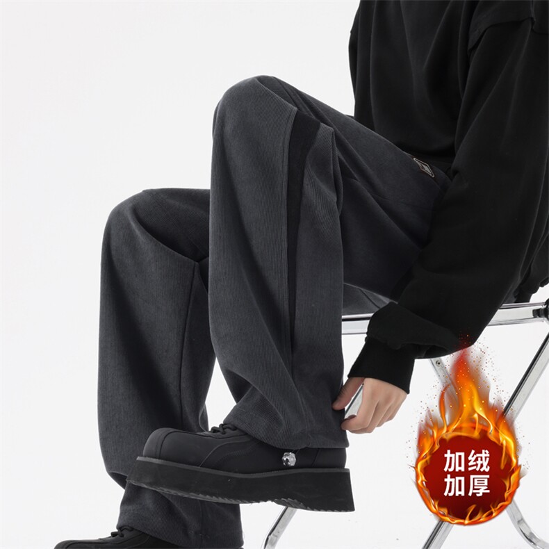 2025秋冬美式撞色休闲裤直筒宽松灯芯绒长裤WK2066特P38加绒P45图片