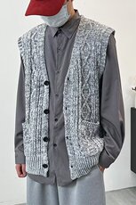 马甲毛衣情侣中性风背心开衫针织衫v领潮M288/P48，男装背心/马甲，电商D202-1