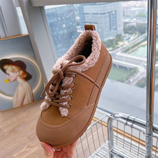 新款加绒女鞋2024冬季休闲百搭棉鞋厚底增高雪地靴女复古休闲鞋女，女鞋雪地靴，电商A223
