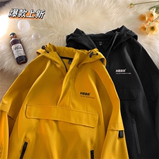 毛毯-春秋季半拉链套头冲锋衣男夹克7005-P55，男装夹克，电商B380（原B361）