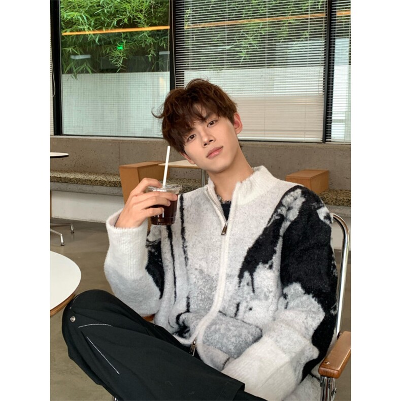 【有货】cleanfit撞色毛衣男秋冬高级痞帅开衫针织衫B06LL-特P68,男装针织衫/毛衣,星座1007（原301D）