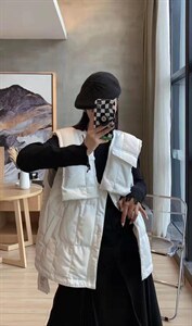 领子可脱卸两穿羽绒马甲图片