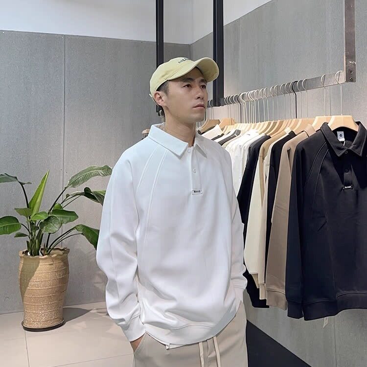 卫衣男春秋季2025新款宽松潮牌翻领衣服男款纯色百搭秋装运动上衣,男装卫衣,星座506A