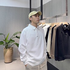 卫衣男春秋季2025新款宽松潮牌翻领衣服男款纯色百搭秋装运动上衣，男装卫衣，星座506A