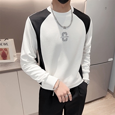 黑色2023秋装社会小伙修身圆领卫衣男潮8825-P58控价78，男装卫衣，电商A108