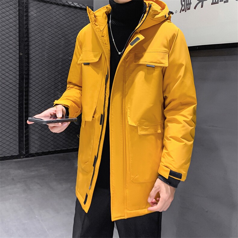 有版权连帽纯色班服团体情侣学生团建可印花羽绒服男士修身长款,男装羽绒服,星座301D-5(原星座1415）