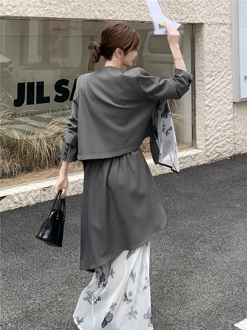 2025年秋季新款西装网纱女通勤套装洋气25-35周岁,女装套装/套裙,橙子家