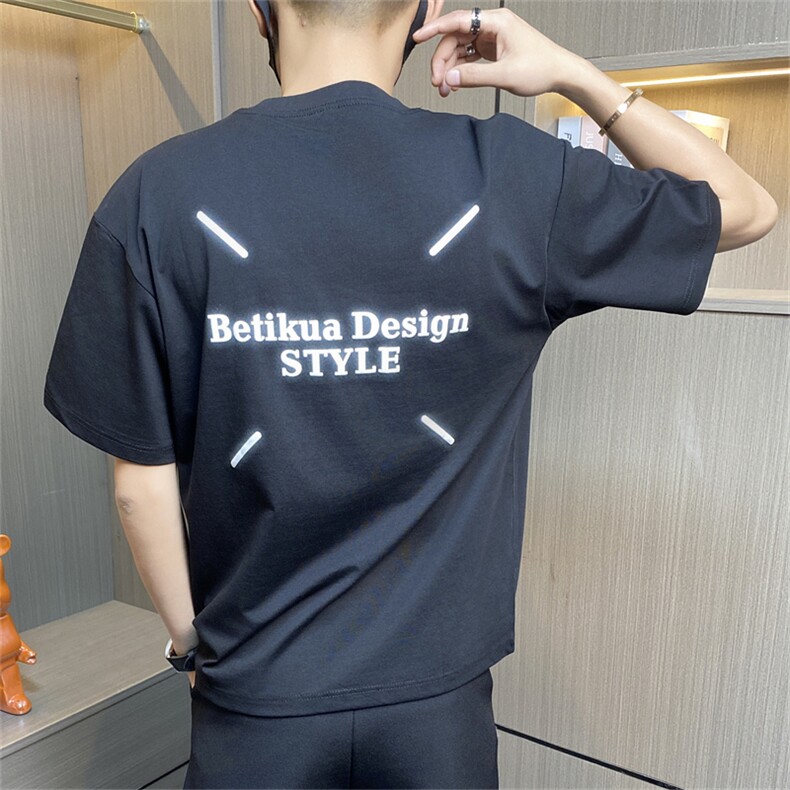 TX162-P38宽松短袖t恤男士痞帅潮男装半袖衣服新款,男装T恤,电商D310B-1