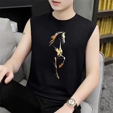 1506-1/BJBS1501/P27背心男款2026新款夏季修身印花t恤时尚，男装背心/马甲，星座1506-1
