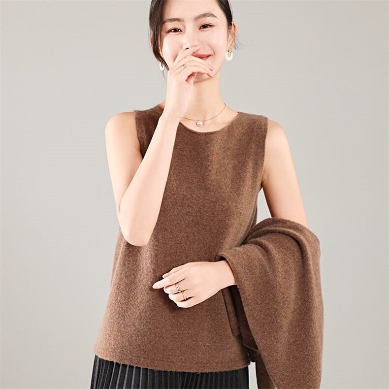 35%羊绒衫秋冬季新款舒适时尚百搭宽松女式羊绒两件套，女装羊绒衫，琳尚羊绒