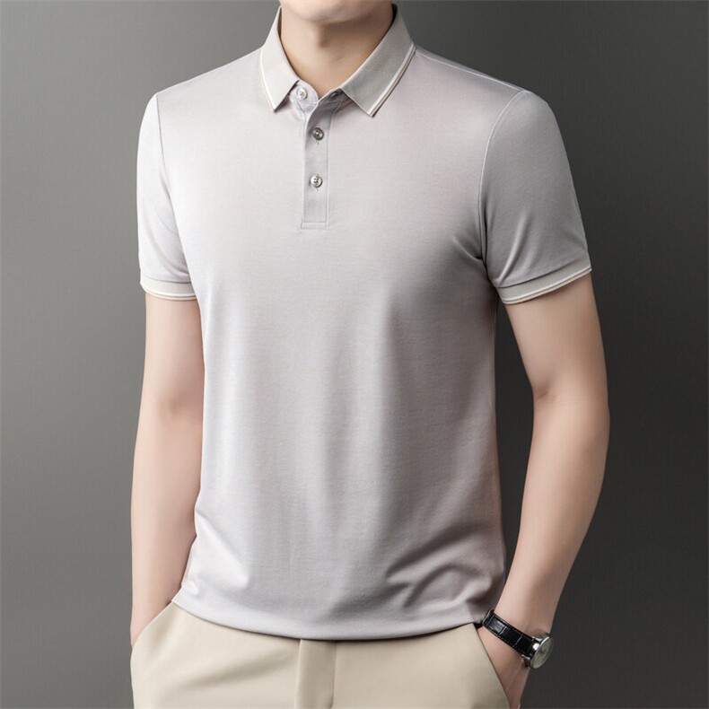 DN25376春夏男士新款短袖T恤青年修身翻领体恤休闲打底衫,男装T恤,电商B360