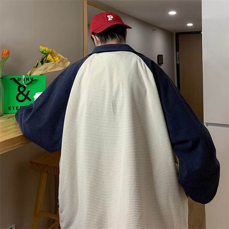 春季新款美式男外套华夫格玉米粒字母刺绣夹克WT39P65,男装夹克,星座1116-2