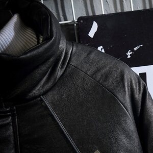 网格日系缉明线休闲皮衣男秋季时尚青年皮夹克A090-MY75P125限158图片