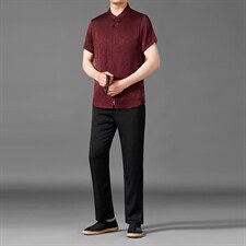 中老年男棉麻短袖中式唐装男风夏季亚麻套装MJ7226-P105，男装民族服装，星座1105-3