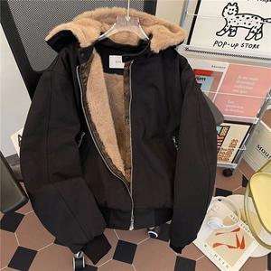 现货蛇年限定座山蟒毛领解构加绒加厚宽松夹克外套LM90866-p180