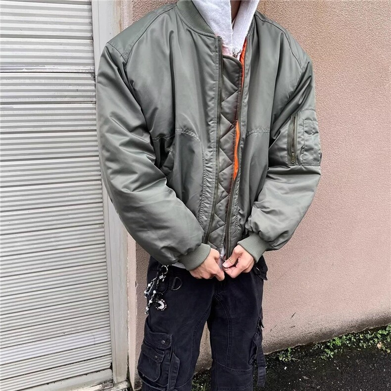 棉衣拉链常规原宿棒球领青少年日系文艺潮时尚加棉夹克外套103p85,男装夹克,电商D256-2(原A064-2)