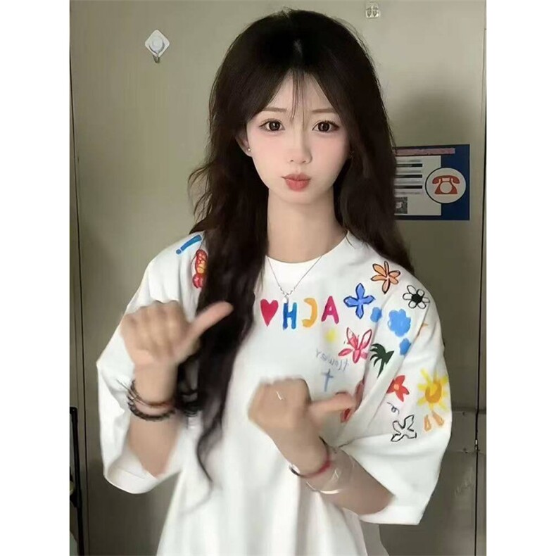H0511-p35夏季百搭时尚宽松短袖t恤女,女装T恤,星座617A-2