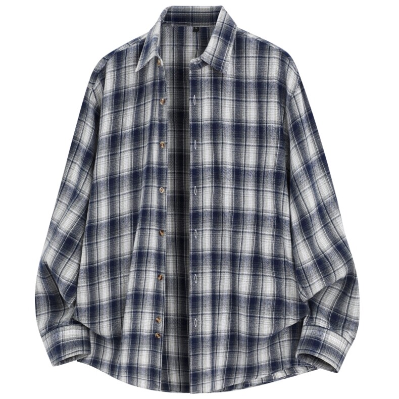2026春季新款现货（跨境电商）四季款格子衬衫潮流宽松格纹衬衣，男装衬衫，星座1107